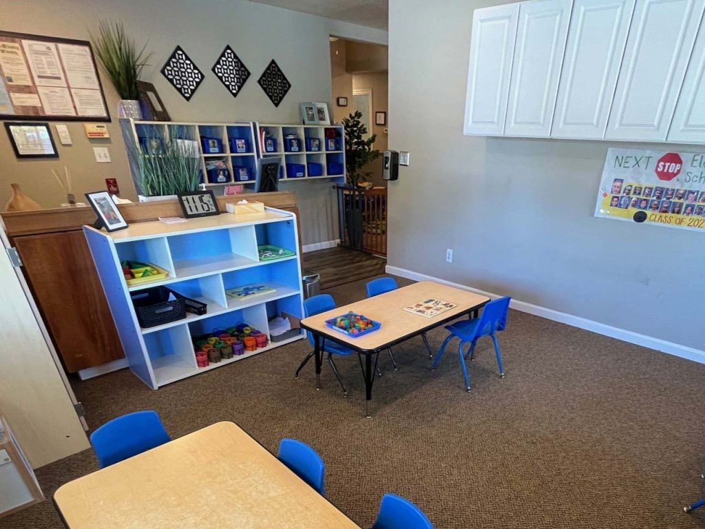 Oakley 4 Sunshine House, CA Oakley preschool classroom, children and teacher, inside 2